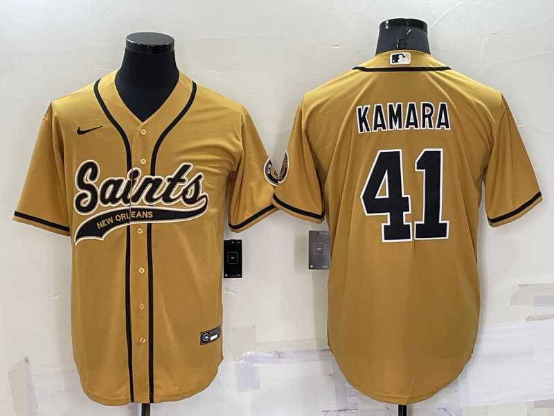 Men's New Orleans Saints #41 Alvin Kamara Gold Stitched MLB Cool Base Nike Baseball Jersey,We sell and wholesale Men's New Orleans Saints #41 Alvin Kamara Gold Stitched MLB Cool Base Nike Baseball Jersey on line form chian!
